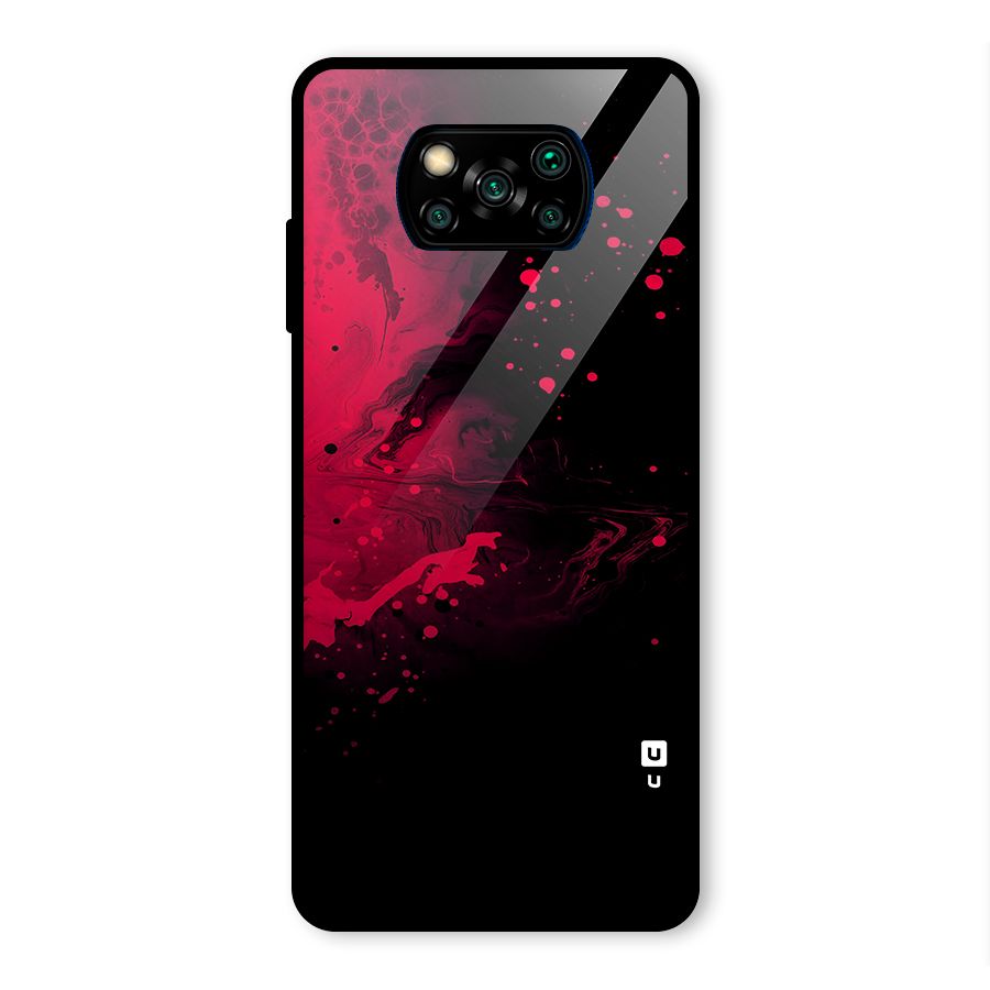 Red Black Splash Art Glass Back Case for Poco X3 Pro