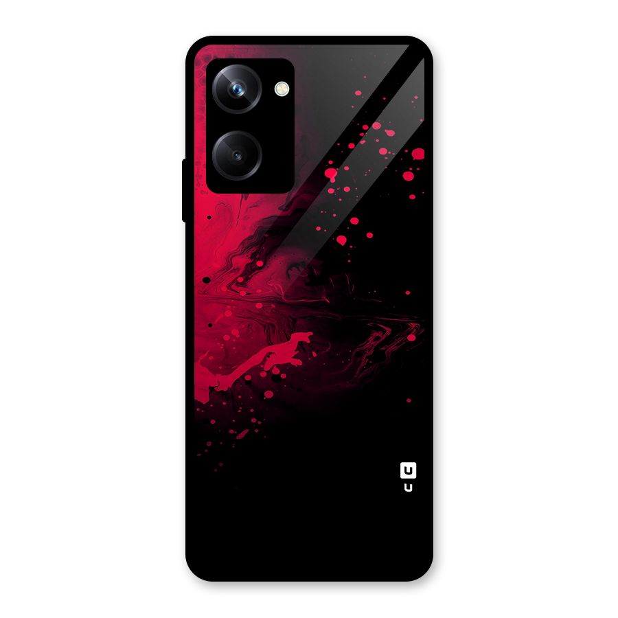 Red Black Splash Art Glass Back Case for Realme 10 Pro