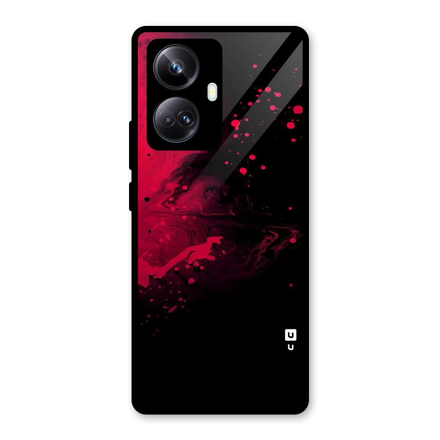 Red Black Splash Art Glass Back Case for Realme 10 Pro Plus