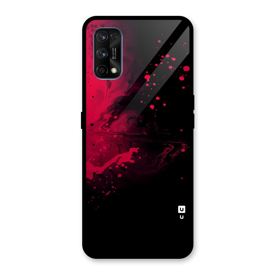 Red Black Splash Art Glass Back Case for Realme 7 Pro
