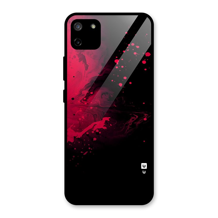 Red Black Splash Art Glass Back Case for Realme C11