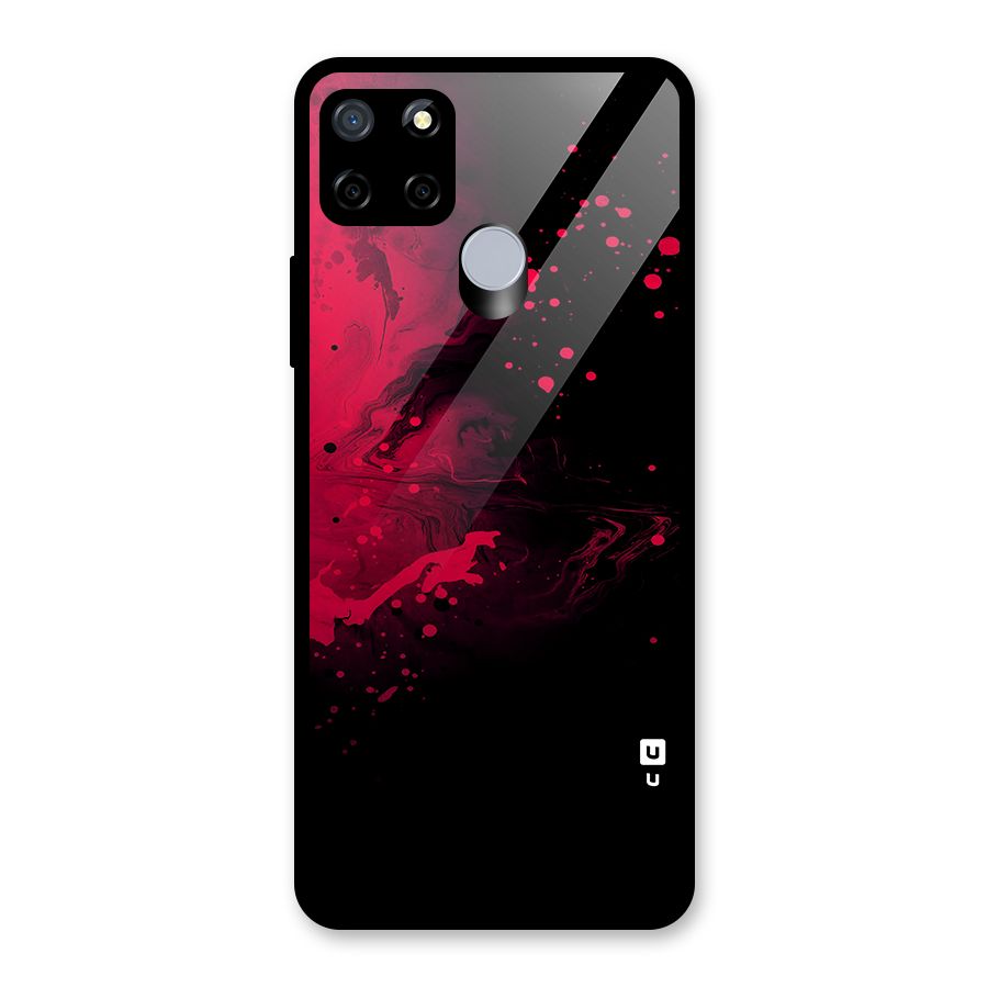 Red Black Splash Art Glass Back Case for Realme C12