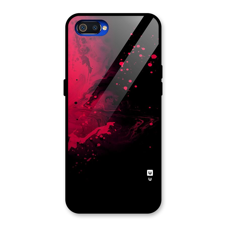 Red Black Splash Art Glass Back Case for Realme C2