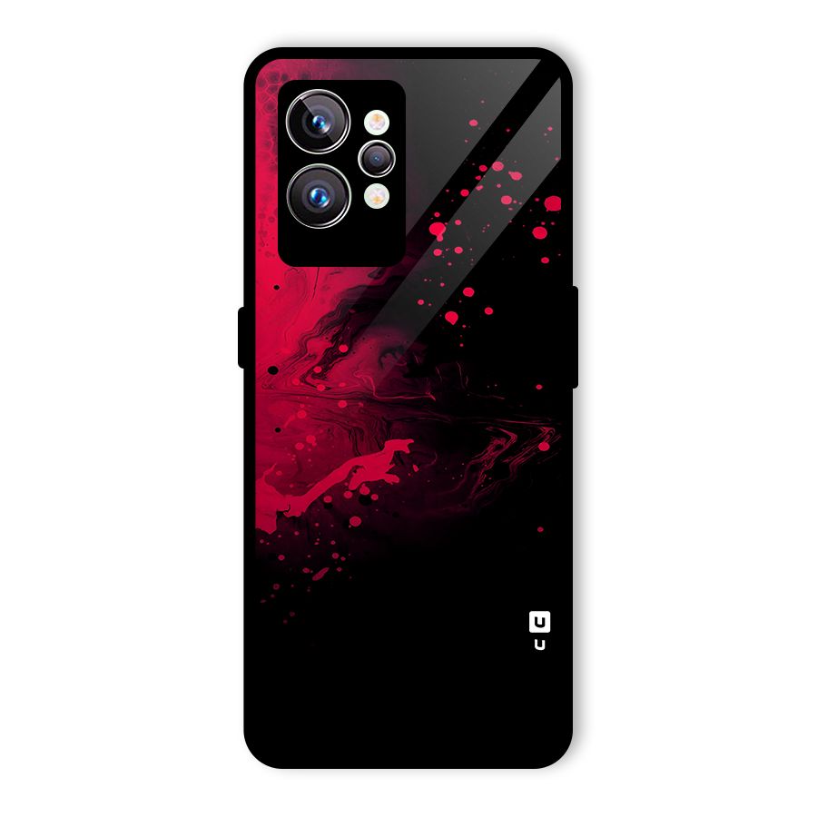 Red Black Splash Art Glass Back Case for Realme GT2 Pro