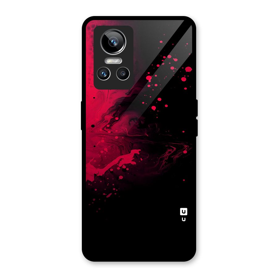 Red Black Splash Art Glass Back Case for Realme GT Neo 3