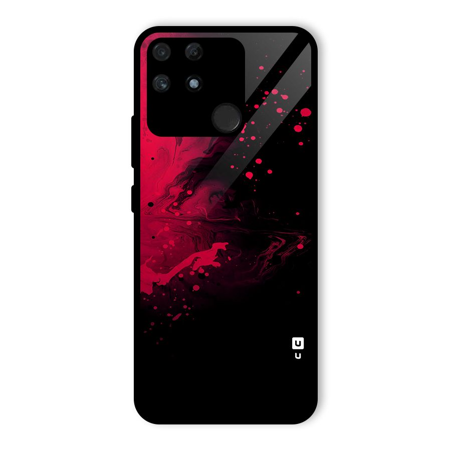 Red Black Splash Art Glass Back Case for Realme Narzo 50A