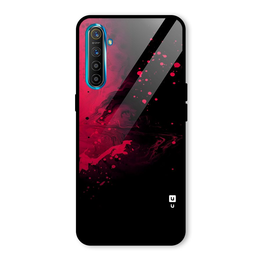 Red Black Splash Art Glass Back Case for Realme X2
