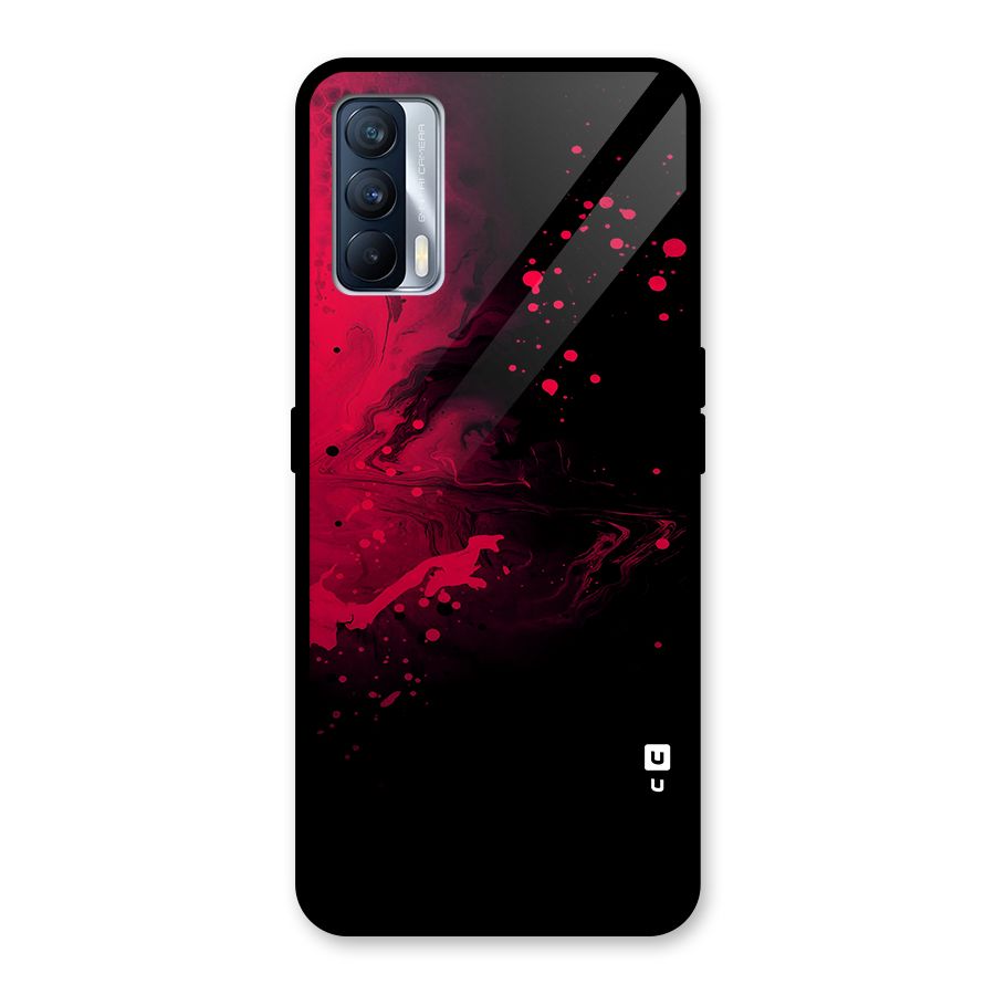 Red Black Splash Art Glass Back Case for Realme X7