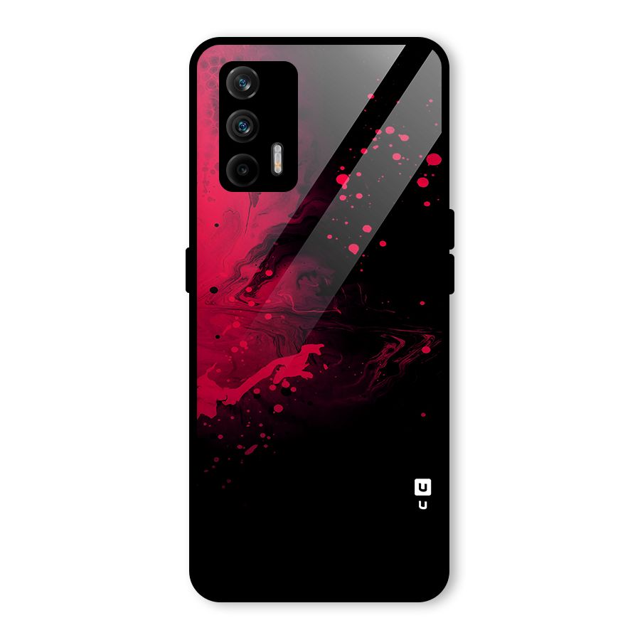 Red Black Splash Art Glass Back Case for Realme X7 Max