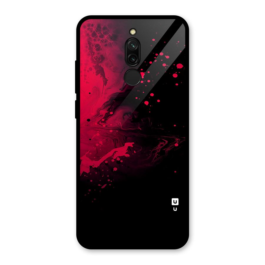 Red Black Splash Art Glass Back Case for Redmi 8