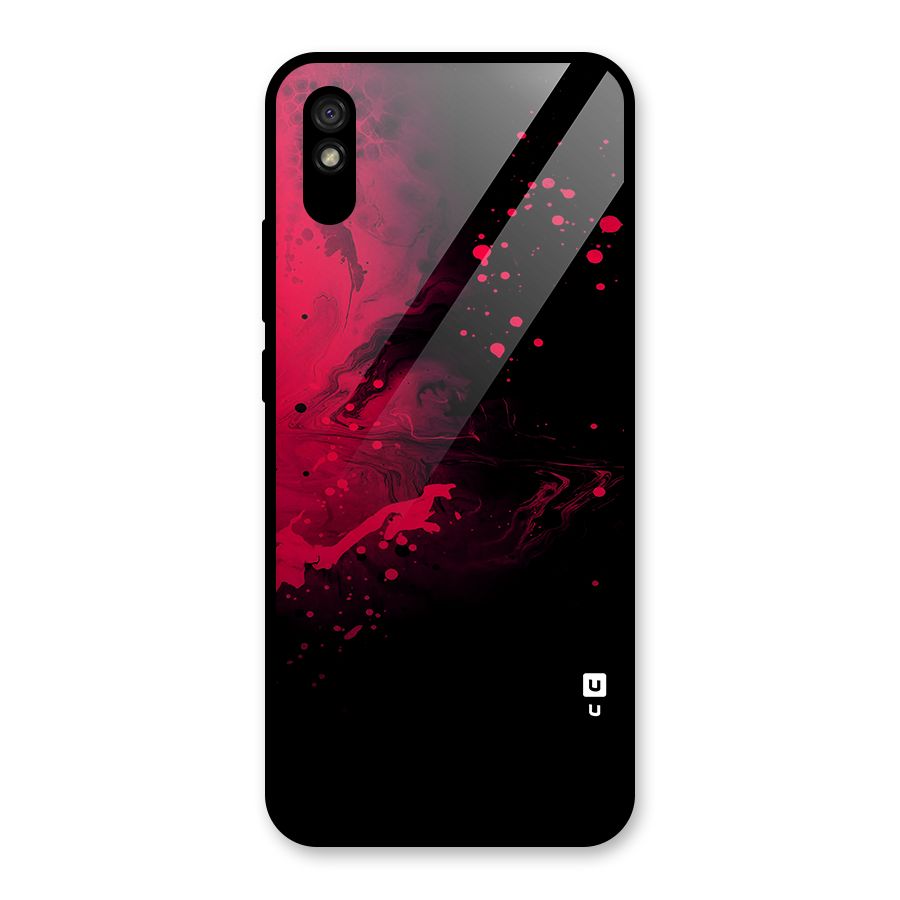 Red Black Splash Art Glass Back Case for Redmi 9i