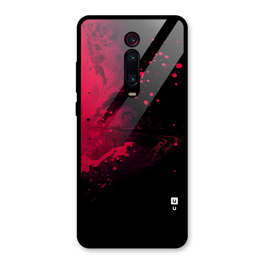 Red Black Splash Art Glass Back Case for Redmi K20 Pro