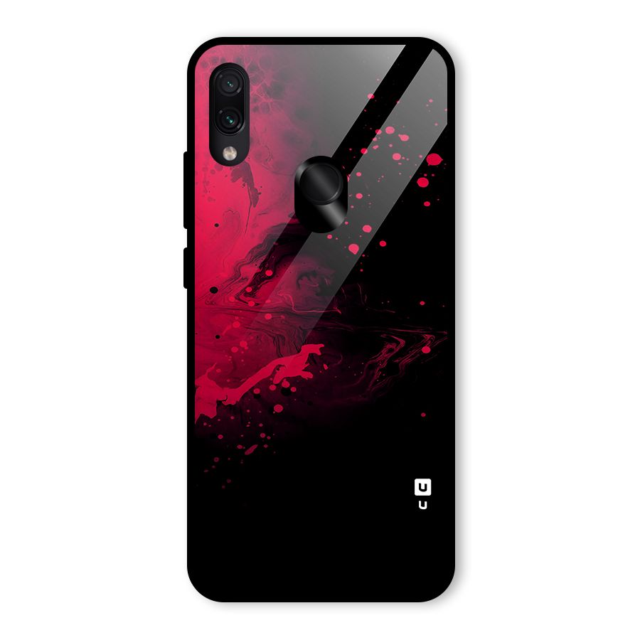 Red Black Splash Art Glass Back Case for Redmi Note 7