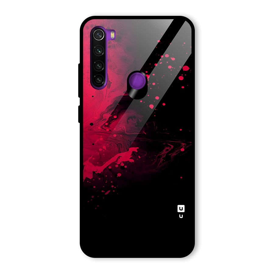 Red Black Splash Art Glass Back Case for Redmi Note 8