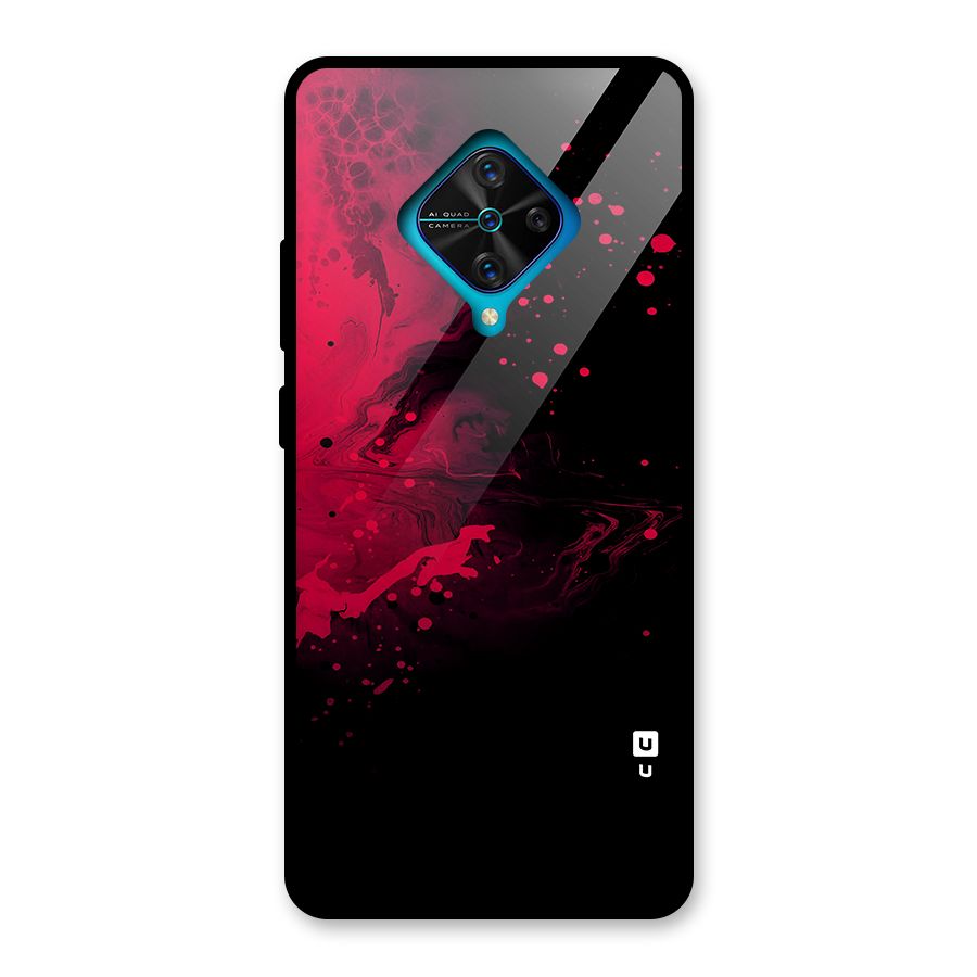 Red Black Splash Art Glass Back Case for Vivo S1 Pro