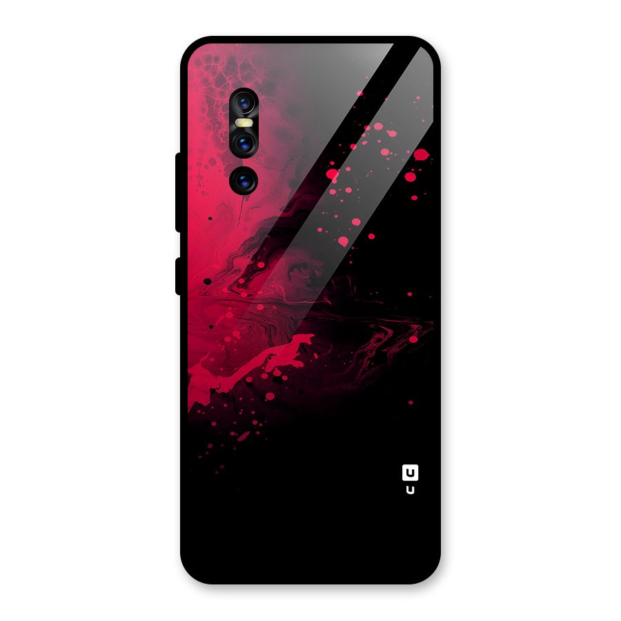 Red Black Splash Art Glass Back Case for Vivo V15 Pro