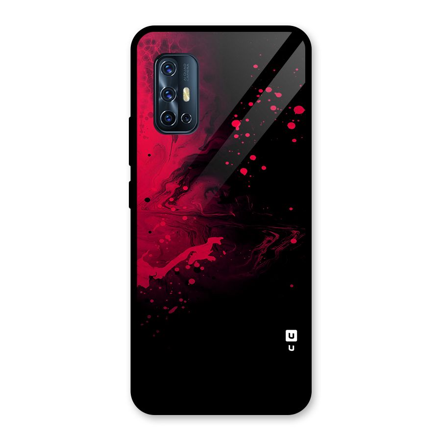 Red Black Splash Art Glass Back Case for Vivo V17