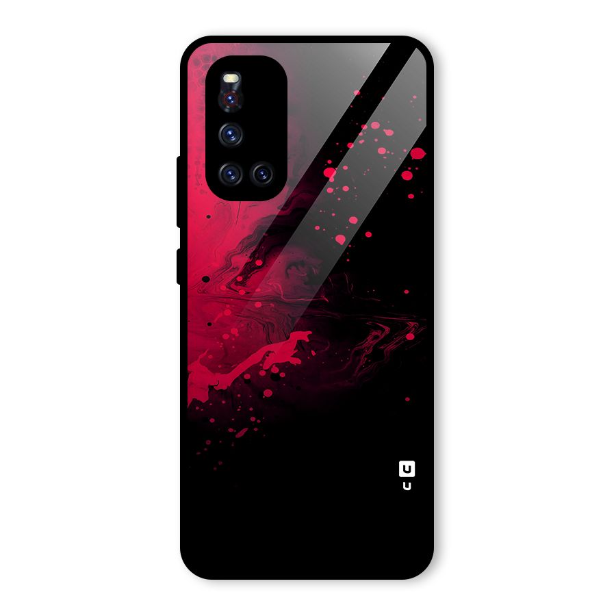 Red Black Splash Art Glass Back Case for Vivo V19