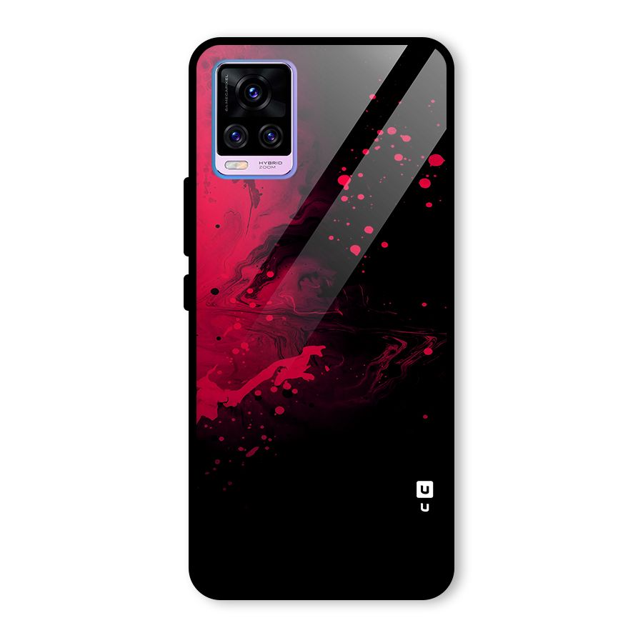 Red Black Splash Art Glass Back Case for Vivo V20 Pro