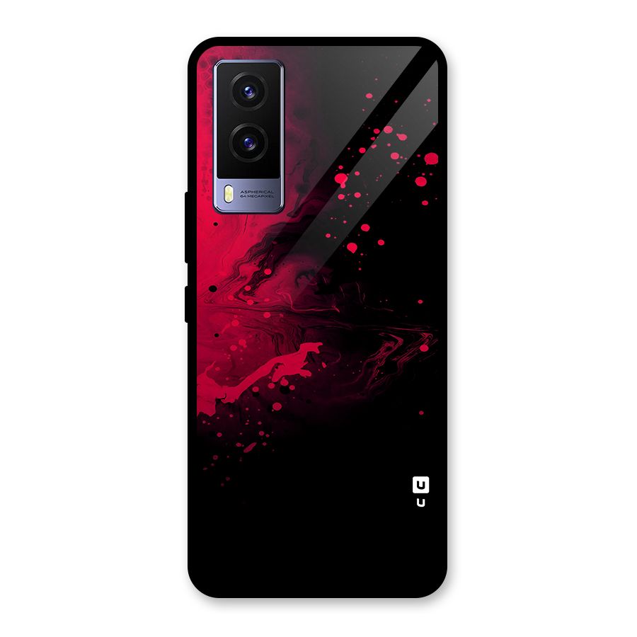 Red Black Splash Art Glass Back Case for Vivo V21e 5G