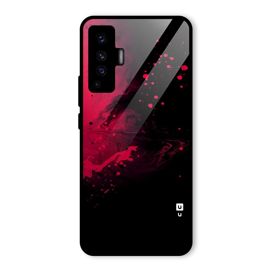 Red Black Splash Art Glass Back Case for Vivo X50