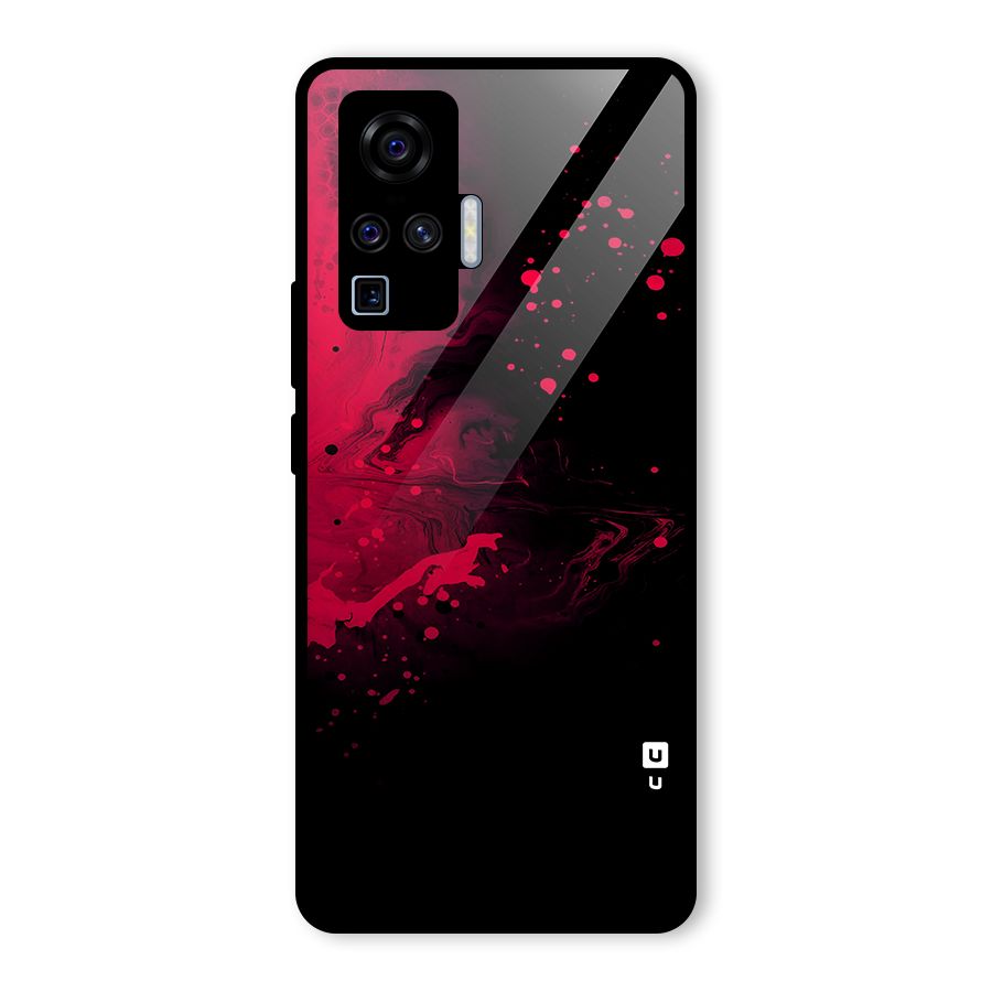 Red Black Splash Art Glass Back Case for Vivo X50 Pro