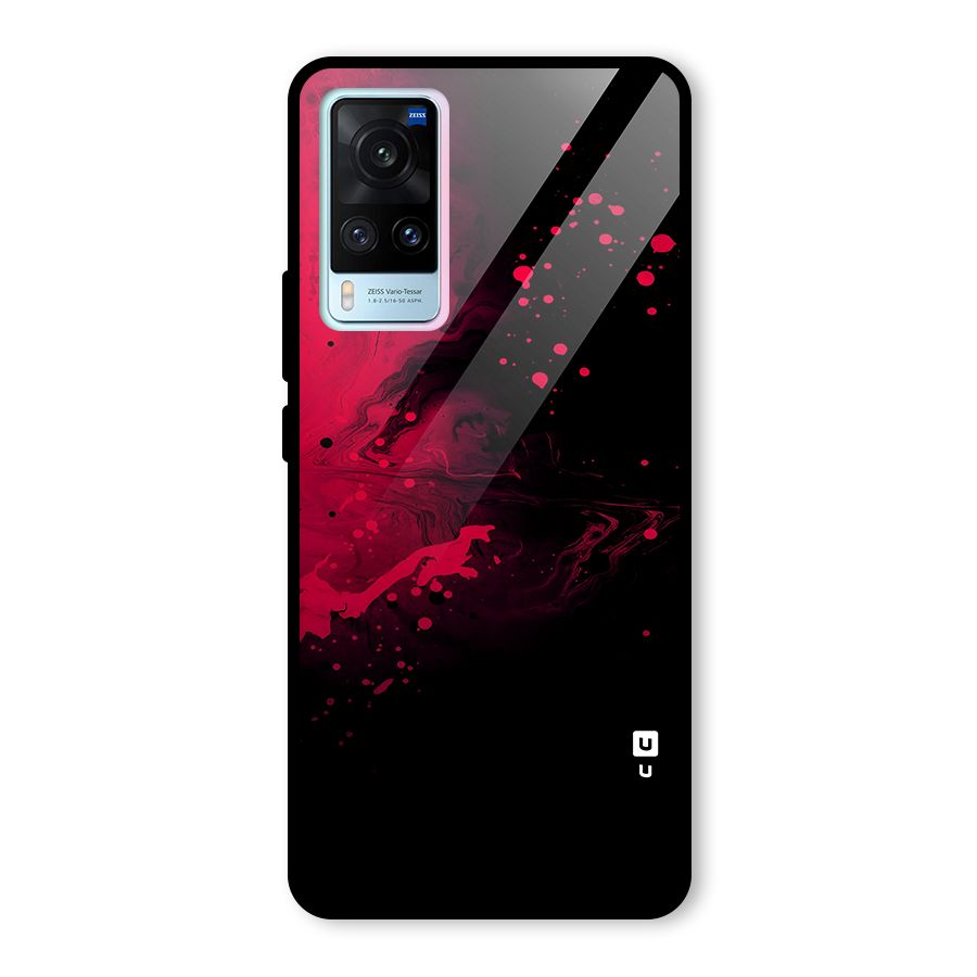 Red Black Splash Art Glass Back Case for Vivo X60