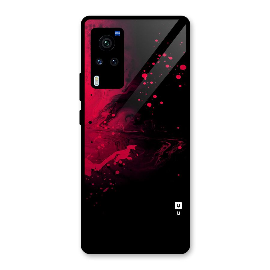 Red Black Splash Art Glass Back Case for Vivo X60 Pro