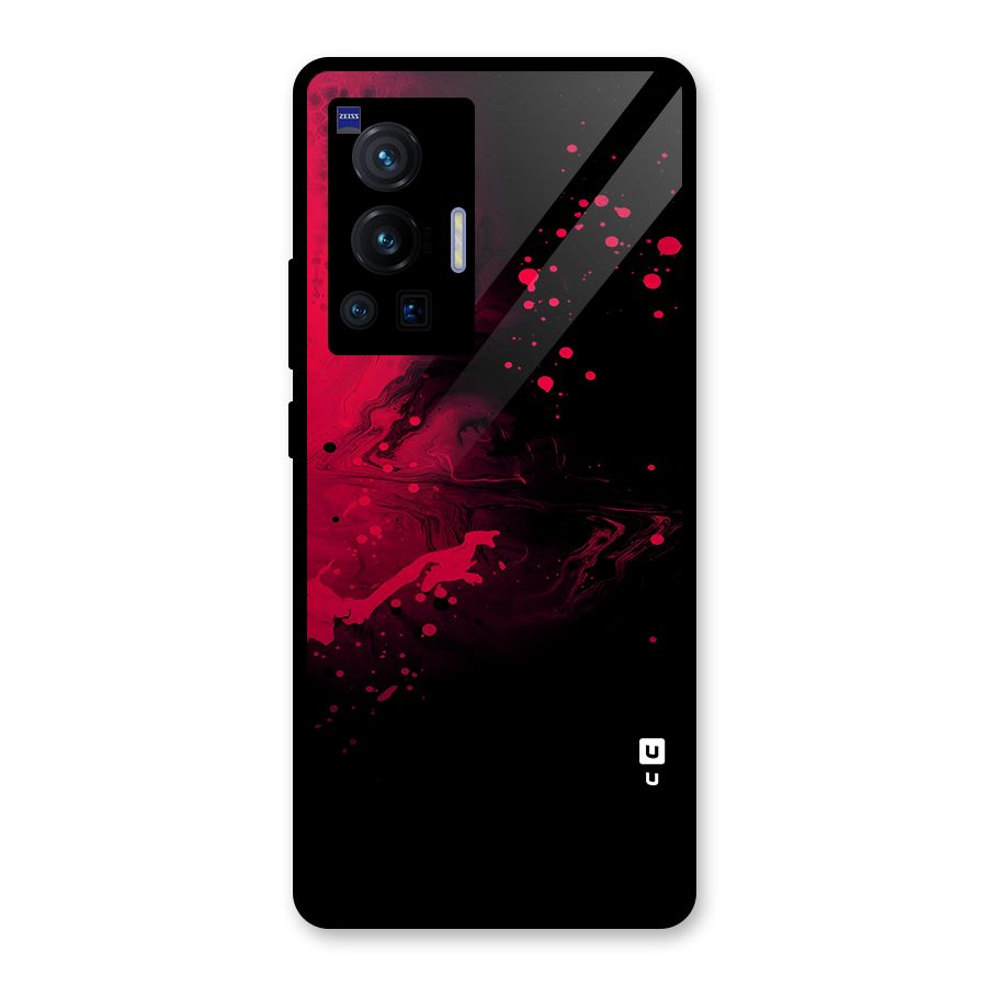 Red Black Splash Art Glass Back Case for Vivo X70 Pro