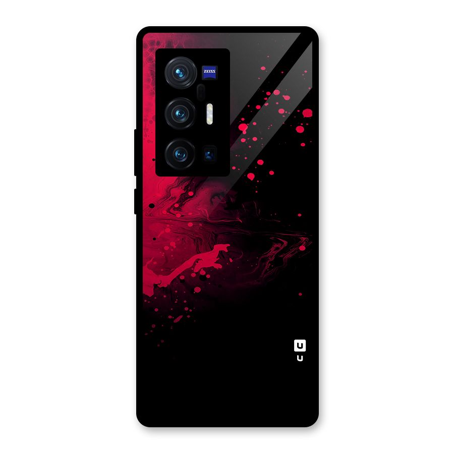 Red Black Splash Art Glass Back Case for Vivo X70 Pro Plus