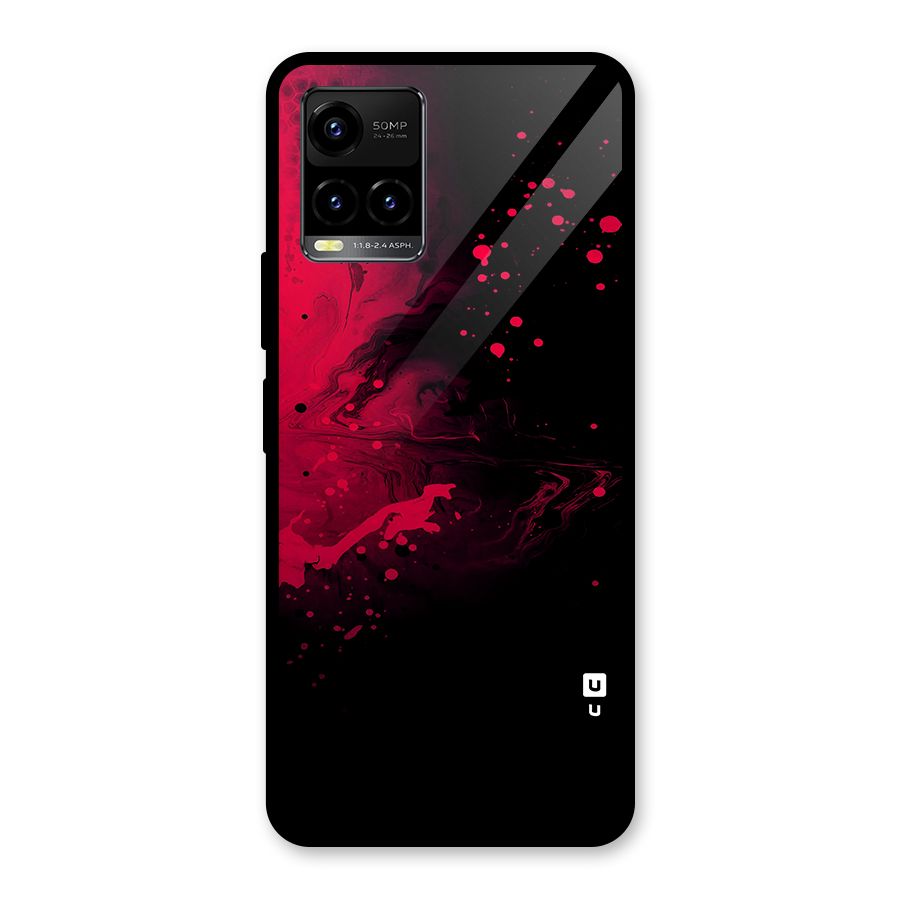 Red Black Splash Art Glass Back Case for Vivo Y33s