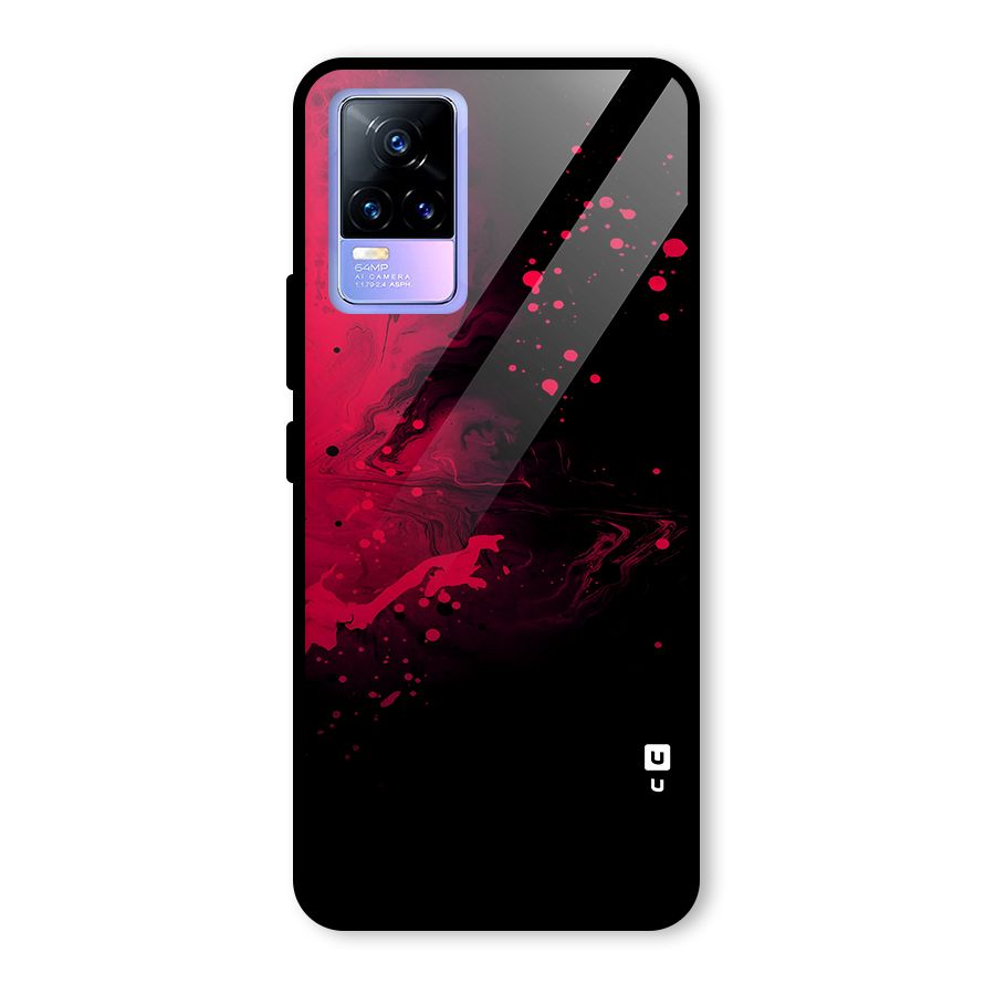 Red Black Splash Art Glass Back Case for Vivo Y73
