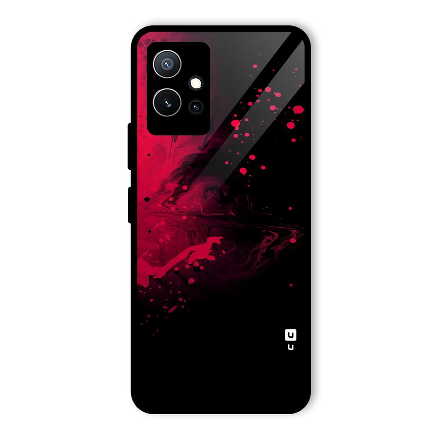 Red Black Splash Art Glass Back Case for Vivo Y75 5G