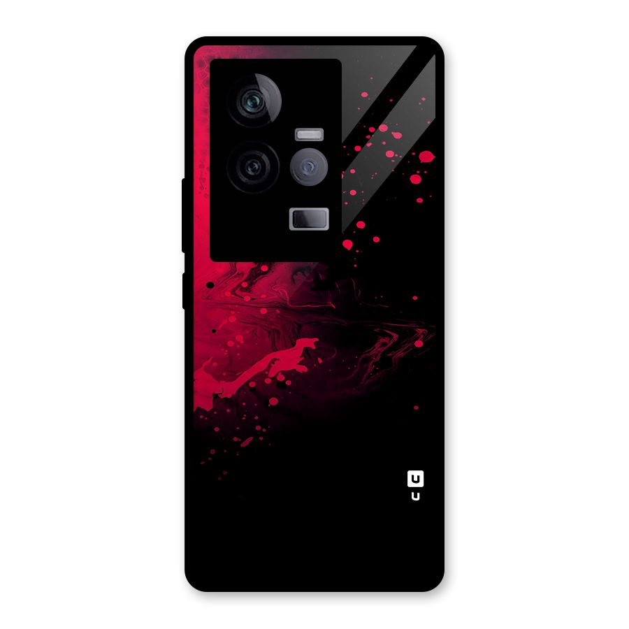 Red Black Splash Art Glass Back Case for Vivo iQOO 11 5G