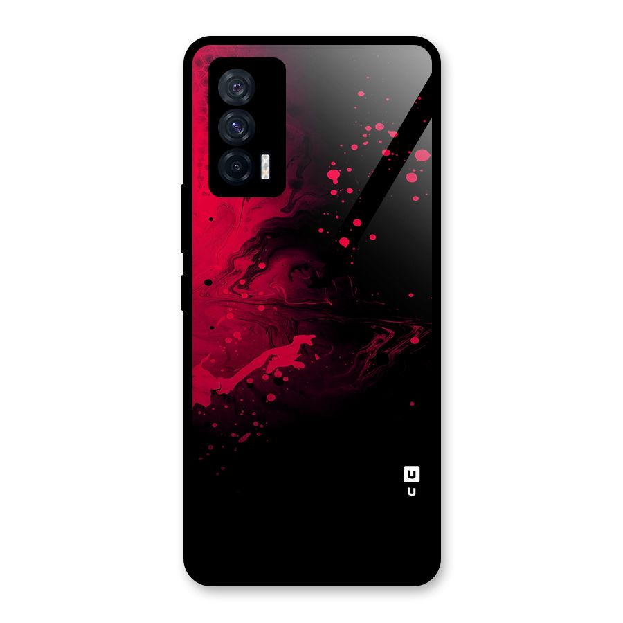 Red Black Splash Art Glass Back Case for Vivo iQOO 7 5G