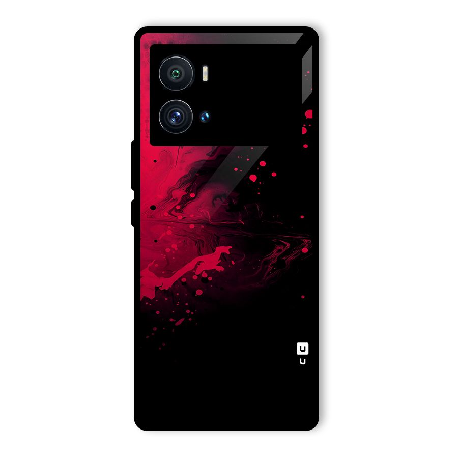 Red Black Splash Art Glass Back Case for Vivo iQOO 9 Pro