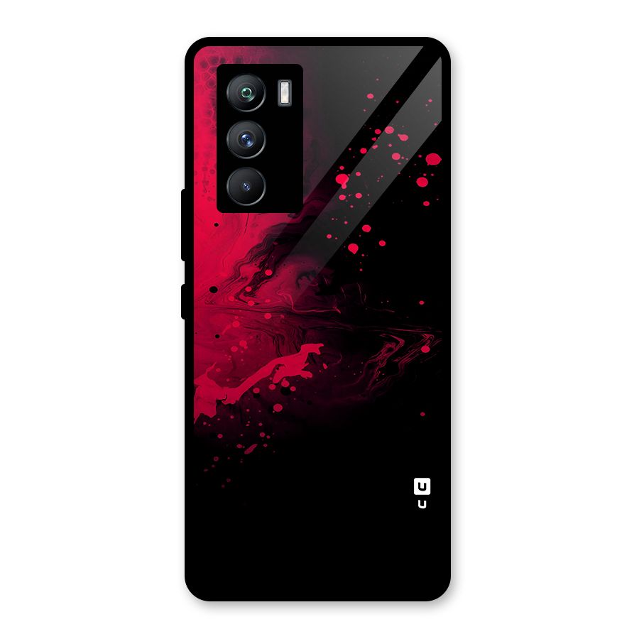Red Black Splash Art Glass Back Case for Vivo iQOO 9 SE