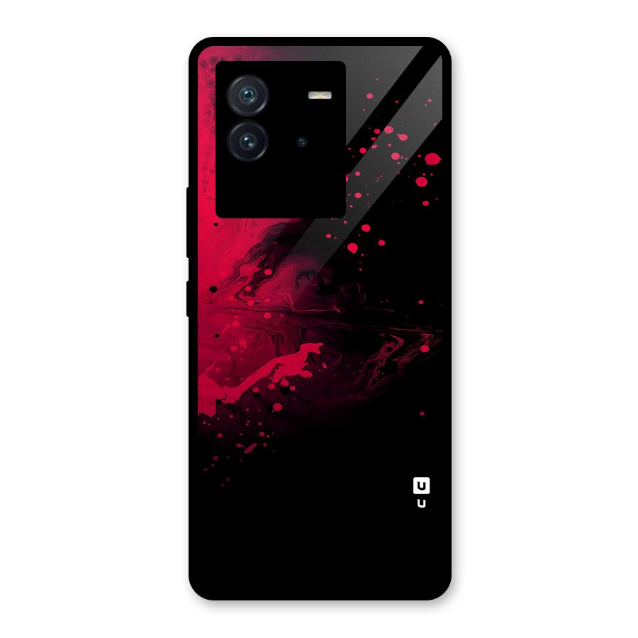 Red Black Splash Art Glass Back Case for Vivo iQOO Neo 6 5G