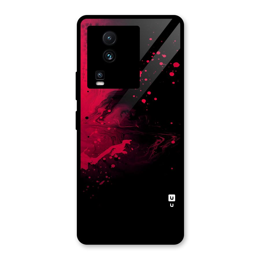 Red Black Splash Art Glass Back Case for Vivo iQOO Neo 7