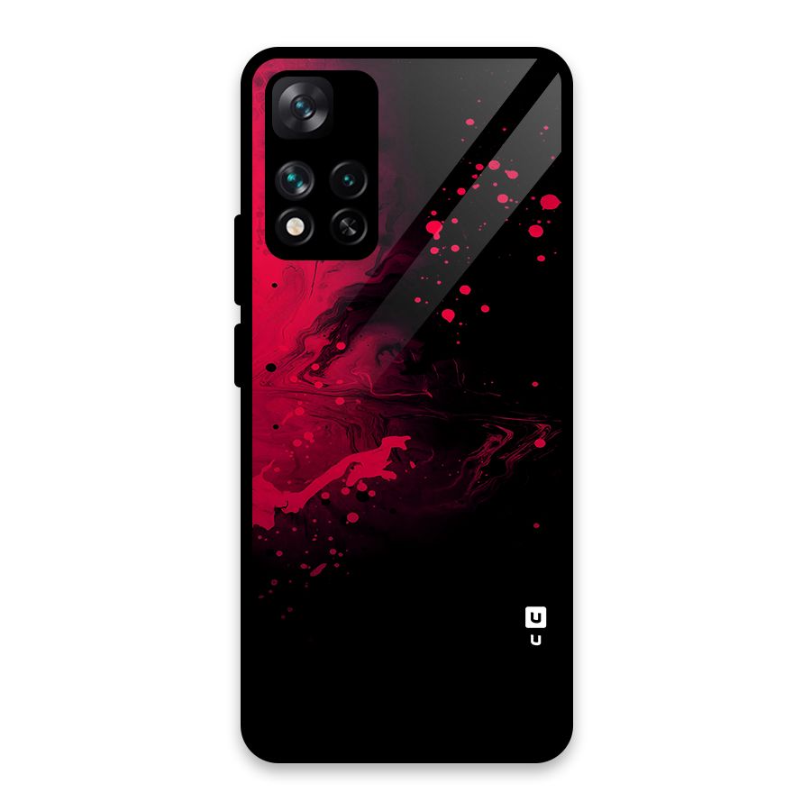 Red Black Splash Art Glass Back Case for Xiaomi 11i 5G