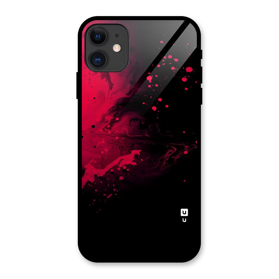 Red Black Splash Art Glass Back Case for iPhone 11