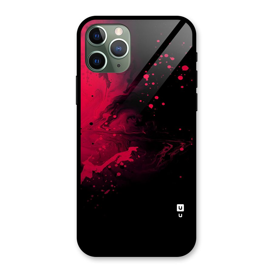 Red Black Splash Art Glass Back Case for iPhone 11 Pro