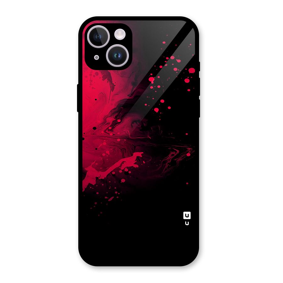 Red Black Splash Art Glass Back Case for iPhone 14 Plus
