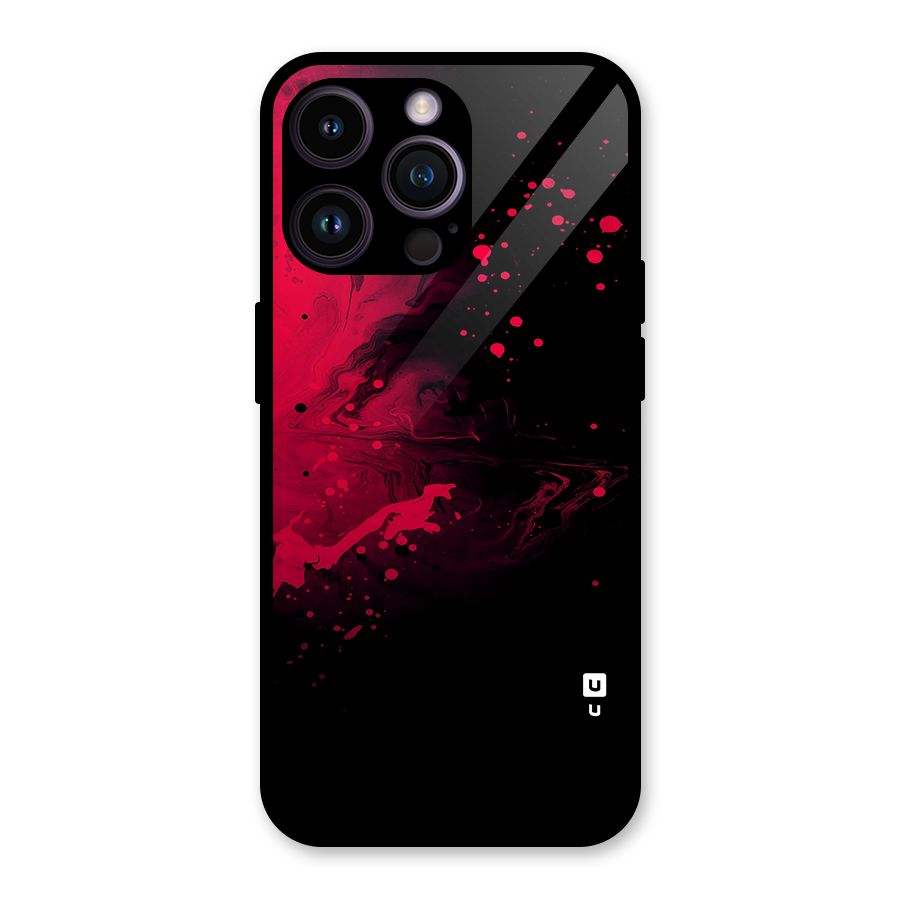 Red Black Splash Art Glass Back Case for iPhone 14 Pro Max