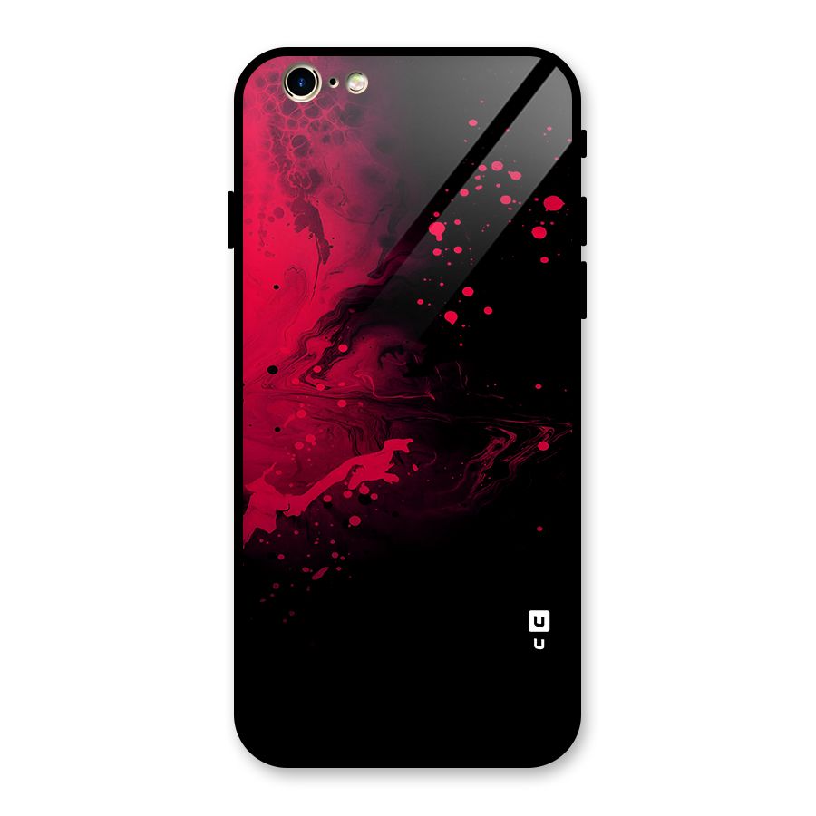Red Black Splash Art Glass Back Case for iPhone 6 6S
