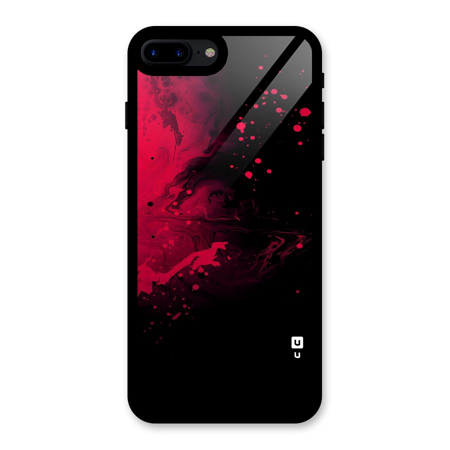 Red Black Splash Art Glass Back Case for iPhone 7 Plus