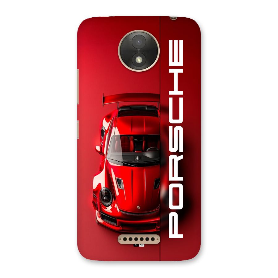 Red Porsche Back Case for Moto C Plus