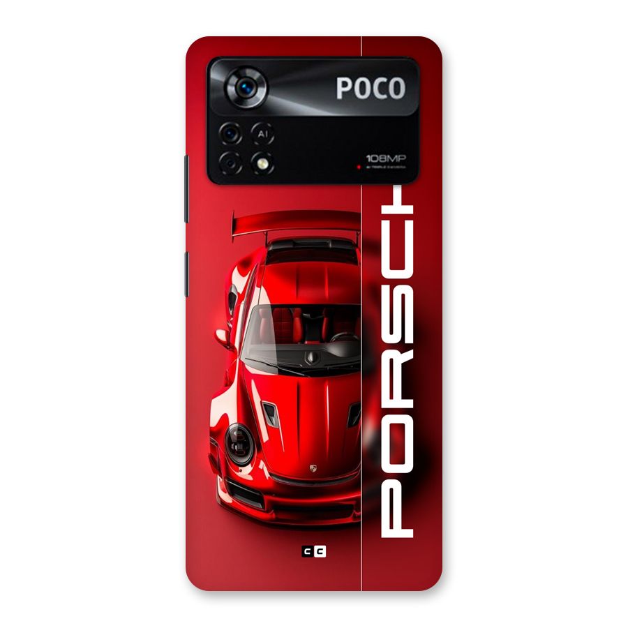 Red Porsche Back Case for Poco X4 Pro 5G