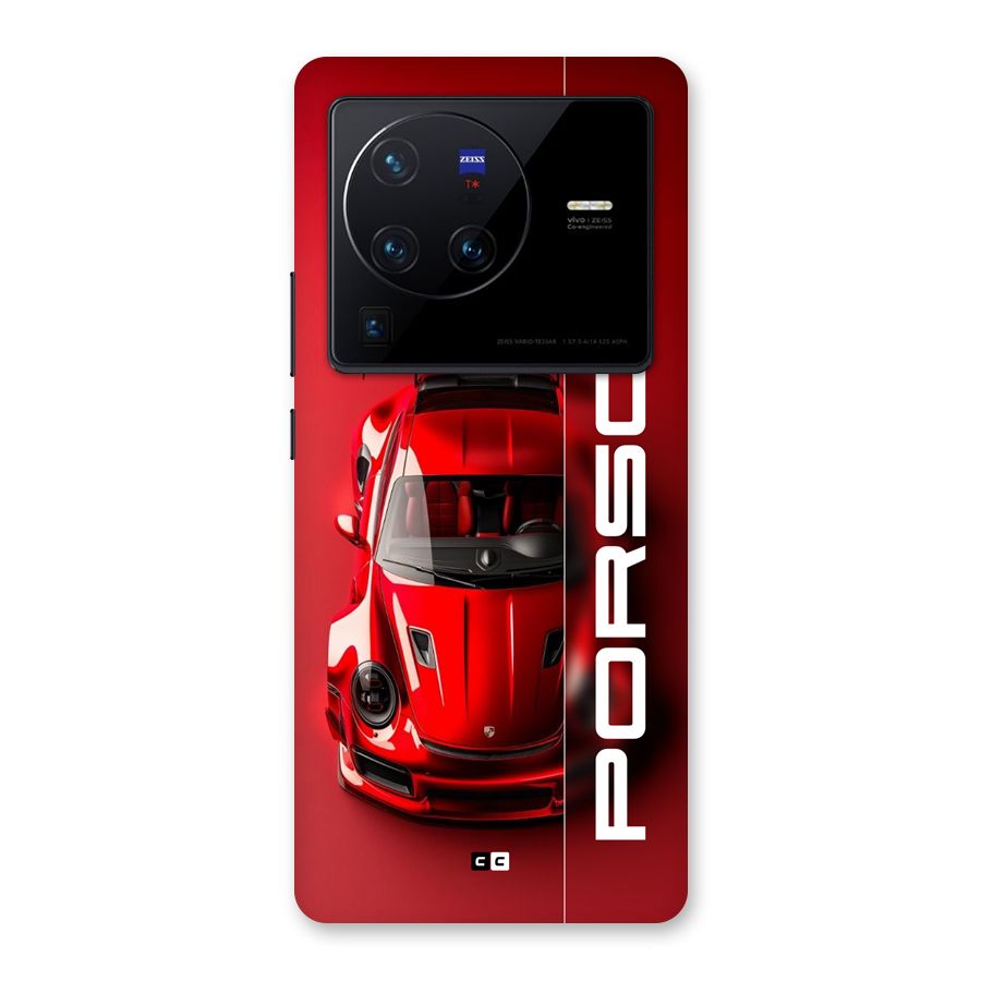 Red Porsche Back Case for Vivo X80 Pro