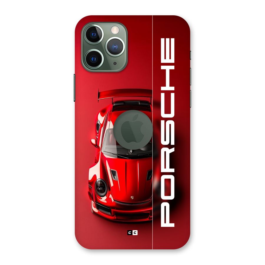 Red Porsche Back Case for iPhone 11 Pro Logo Cut